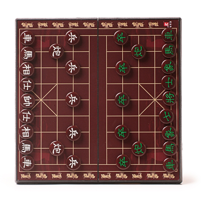 Chinese Chess Suit Large Imitation Jade Magnetic Student Adult Home Portable Folding Chessboard Acrylic Gifts