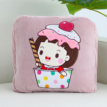 Car pillow quilt dual-purpose cushion quilt office air conditioning by multi-functional personality folding pillow quilt coral velvet