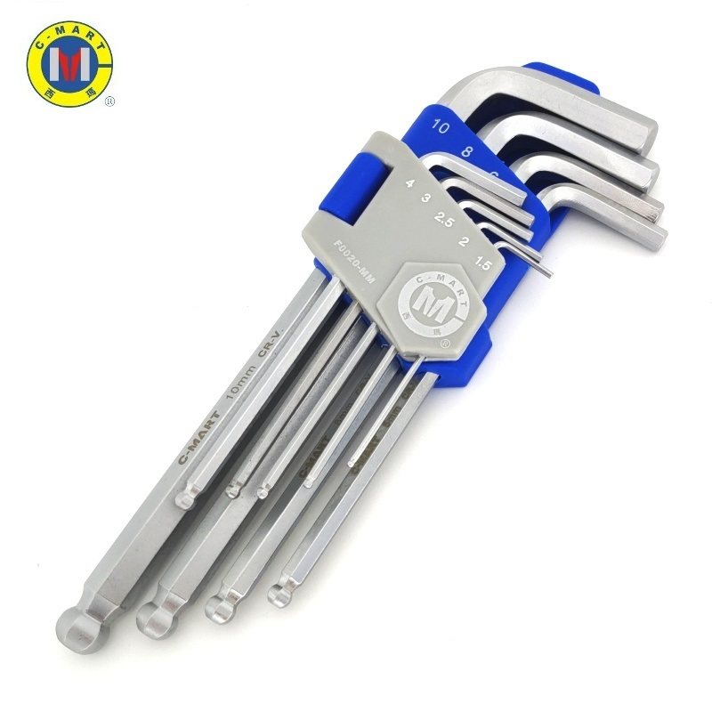 Seyma Inner Hexagon Wrench Suit Combined Maintenance Tool 9 pieces of hexagonal six-sided Gong-made L type F0020