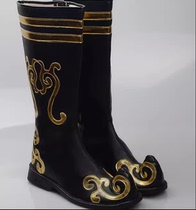 Tibetan performance leather boots Xinjiang Uighur minority riding boots mens and womens stage performance Mongolian dance boots with zipper