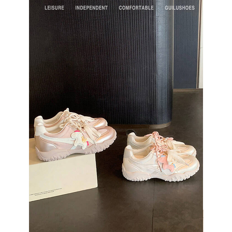 8cm Genuine Leather Version ~ Height-Increasing Ballet Casual German Training Shoes for Women, 2026 Spring Style, Breathable Sports Shoes, Running Shoes, Racing Shoes