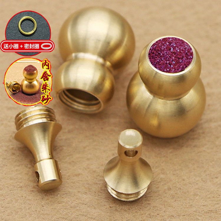 Cinnabar Hollow Copper Gourd Pure Brass Portable Keychain Pendant Clearance Sale Wholesale Home Protection Copper Gourd Cinnabar Hollow Copper Gourd Pure Brass Portable Keychain Pendant Clearance Sale Wholesale Home Protection Copper Gourd