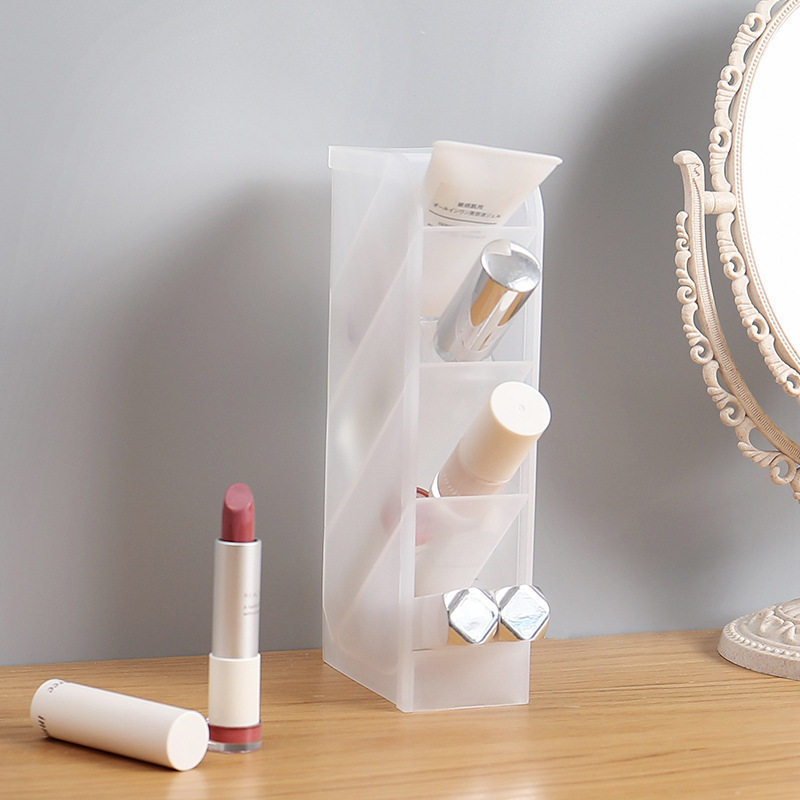 Desktop storage box storage shelf oblique plug-in frosted simple pen holder stationery finishing box lipstick cosmetic storage box