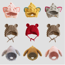 Baby hat autumn and winter infants 5-12 months male and female baby cute super cute warm ear protection wool hat