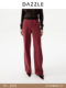 DAZZLE 2026 Весенние джинсы прямого кроя из смесового хлопка в новогоднем стиле, красные