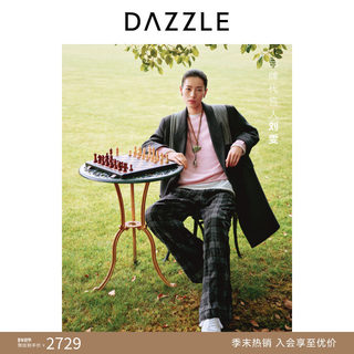 DAZZLE 地素大衣25年冬季 全羊毛黑大衣外套女