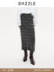 DAZZLE Falda Disu 2025 Otoño e Invierno Falda larga de punto gris medio para mujer