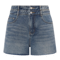 DAZZLE jeans 24 autumn new womens retro distressed white raw edge shorts
