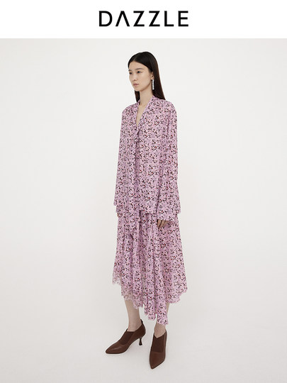 DAZZLE 2025 Frühjahr neues französisches Blumen-Hemdoberteil im europäischen Stil