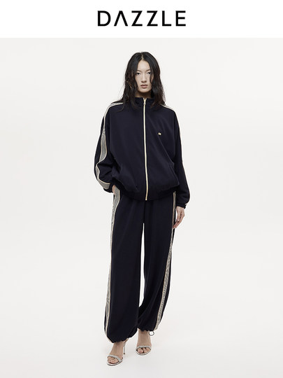 Dazzle Short Jacket 25 Autumn and Winter Retro Contrast Color Knitted Edge Jacket