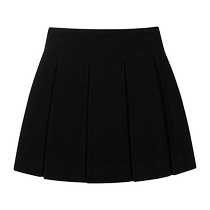 DAZZLE Skirt 2024 Autumn New Womens Black Denim Pleated Skirt