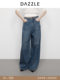 Dazzle Denim Jeans 2025 Spring Blue Denim Wide-Leg Pants