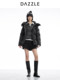 Dazzle 25Th Winter Black Waist-Tightening Drawstring Cloud Puff Mid-Length down Jacket for Women
