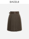 [Hot-Selling Restock] Dazzle 25 Autumn/Winter Sheep Wool Blend Fine-Woven Pleated Structure Skirt
