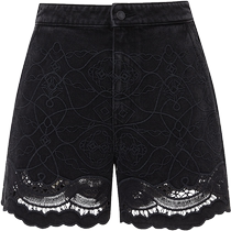 (Special Offer) DAZZLE denim shorts spring and summer new style hollow embroidered jeans for women