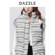 DAZZLE chaleco de tweed chaqueta de plumón con logo bordado de lentejuelas casual de invierno para mujer