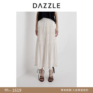 【热销补货】DAZZLE地素半裙25夏重工打褶芭蕾风流光半身裙