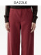 DAZZLE 2026 Весенние джинсы прямого кроя из смесового хлопка в новогоднем стиле, красные