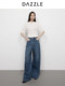 Dazzle Denim Jeans 2025 Spring Blue Denim Wide-Leg Pants