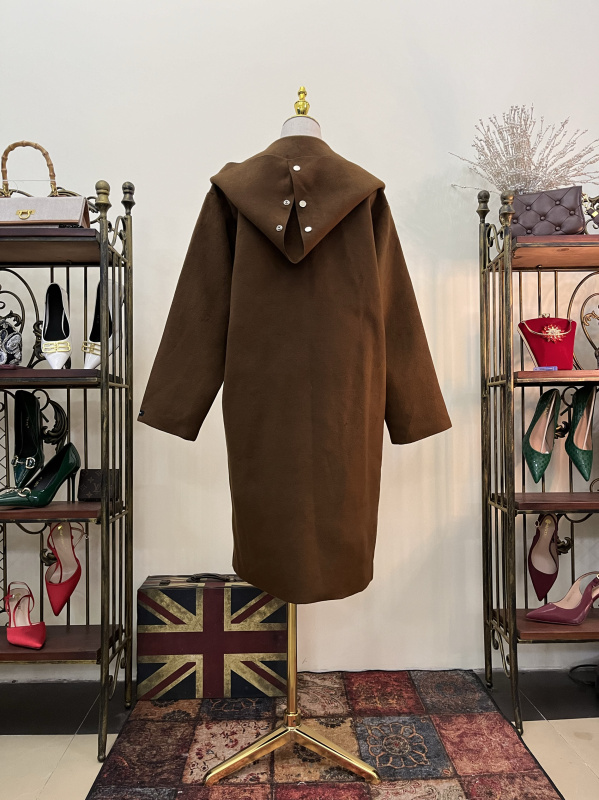 001 Large Lapel Woolen Coat for Women, New Hepburn Style, Elegant Thick Long Woolen Jacket, Convertible into a Shawl
