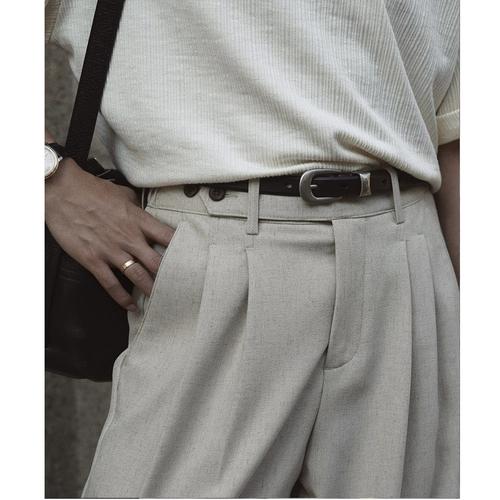 ELI [Фундук мокко] Импортированный из Италии однослойный ремень из телячьей кожи, удобный кожаный ремень