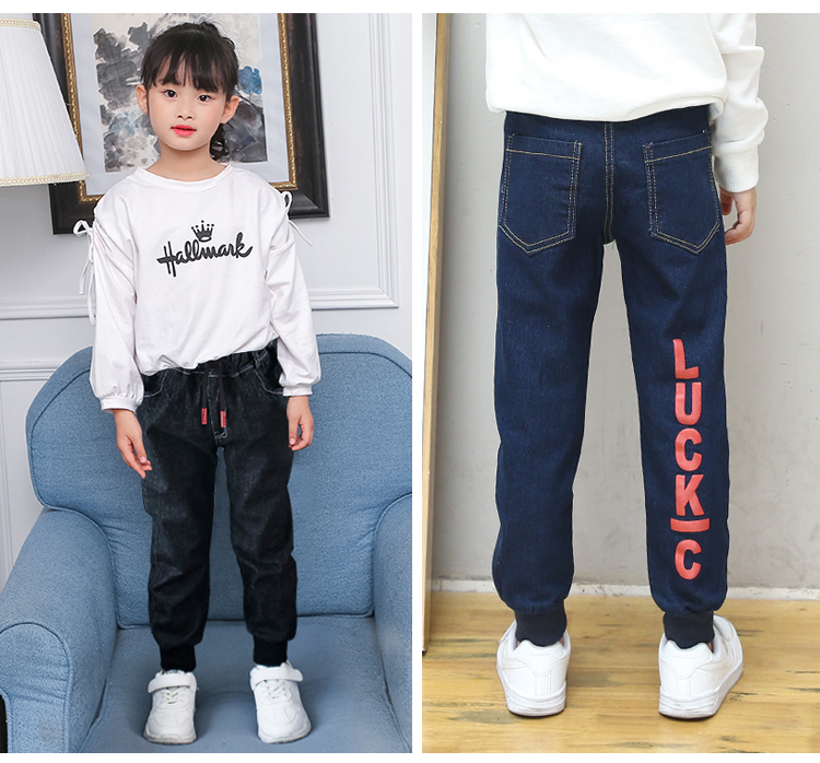 Quần bé gái mùa thu mới phiên bản Hàn Quốc cộng với nhung dày trẻ em quần jeans ấm quần bé trai mùa đông mặc đồ bơi trẻ em