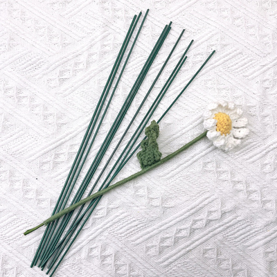 taobao agent Handmade DIY woven bouquet special flower pole hook needle wool, simulation flower bun iron screw green gum