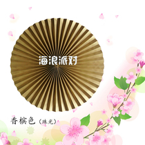 Paper fan flower decoration decoration wedding supplies Wedding background decoration Champagne pearl