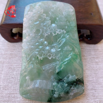 Myanmar natural A goods Yingrun ice floating flower beautiful mountain river landscape brand jade pendant jade pendant 73-63