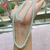 Myanmar natural A goods old pit Yingrun ice seed rubber ball jade necklace small rice beads with A variety of 5mm