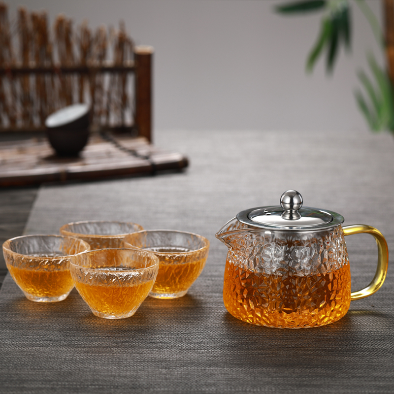 Heat Resistant Glass Teapot Bubble Teapot Teapot Single Pot with filter Flower teapot suit Home Minfire Boiled Tea Flower Tea Set