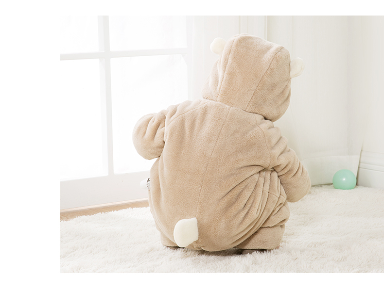 KUB có thể tốt hơn em bé mùa thu và mùa đông romper trẻ sơ sinh lông cừu san hô nam và nữ trùm đầu cho bé 0-3 tuổi đồ thú cho bé