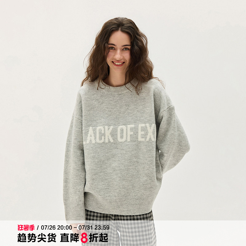 Black of Exit Chinese Style Casual Loose Knit Sweater High Street Crew Neck Pullover Knitwear for Men and Women Thick Black of Exit Chinese Style Casual Loose Knit Sweater High Street Crew Neck Pullover Knitwear for Men and Women Thick