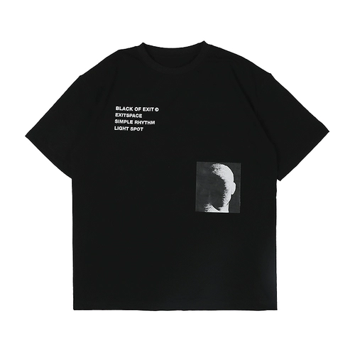 Черный из Exit Оригинальный темный дизайн ветра ROFE Свободный полуалев T -Shirts Guo Tao Street Мужчины и женщины простые