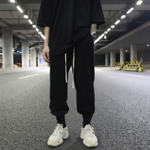 Dark RO wind Europe and the United States high street loose terry cloth tie pants INS tide drawstring Joker casual cotton pants