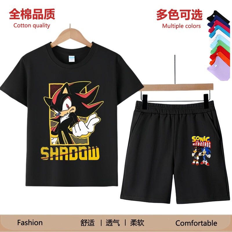 Sonic the Hedgehog Children's T-Shirt Short-Sleeve Pajamas Sonic Shorts Set Sonic Kid