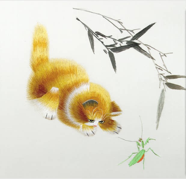 Su embroidery diy beginner kit kitten needle sweep hand embroidery decorative painting 