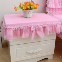 Bedside cabinet cover Korean Crystal velvet solid color lace princess scarf five bucket cabinet shoe cabinet dust cover bedroom