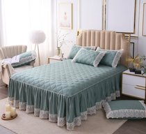 Han Style Fields Garden Wind Full Clip Cotton Lace Embroidered Lace Bedcover Pure Color Small Fresh Bed Skirt Lotus Leaf Side Bed Cover