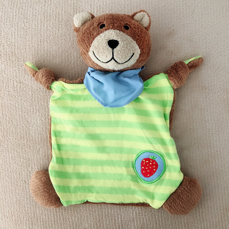 Bear baby soothing towel to accompany sleep soothing toy coaxing sleep artifact 0-12 months baby doll can be bitten and grasped