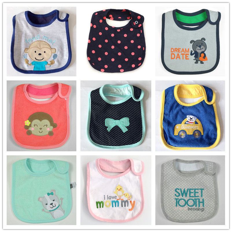 American single baby three-layer waterproof bib baby saliva towel cute cartoon bib a variety of options