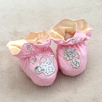 British single female baby shoe cover baby set shoes spring autumn pink shoes newborn protective foot cover soft undershoes pure cotton