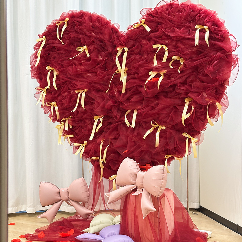 Valentine's Day Birthday Decoration Proposal Photo Area Wedding Room Decoration Oversized Heart Kt Board Tulle Shop