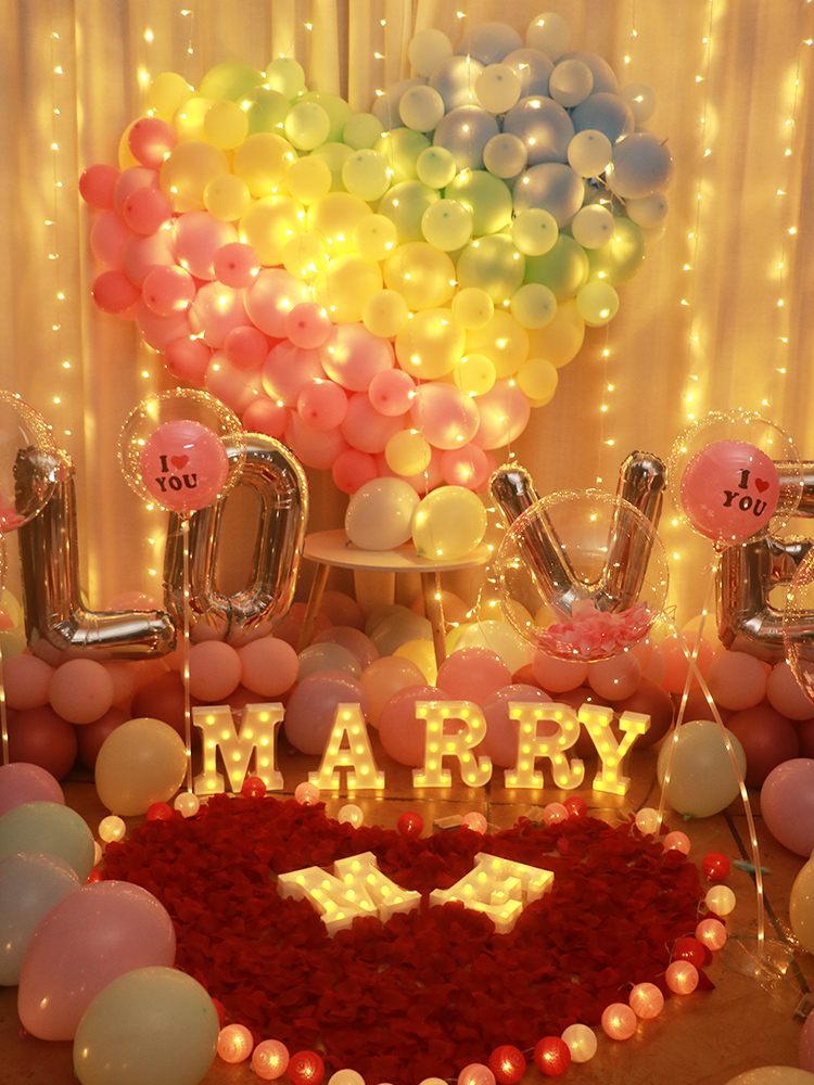 Confession love props romantic proposal layout creative supplies balloon birthday decoration scene layout candle artifact
