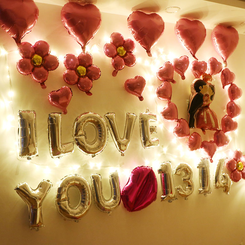 Female Fang New House Wedding Wedding House Decoration Room Romantic Placement Scene Out of the bedroom Engaged Bedroom out of the loft suite