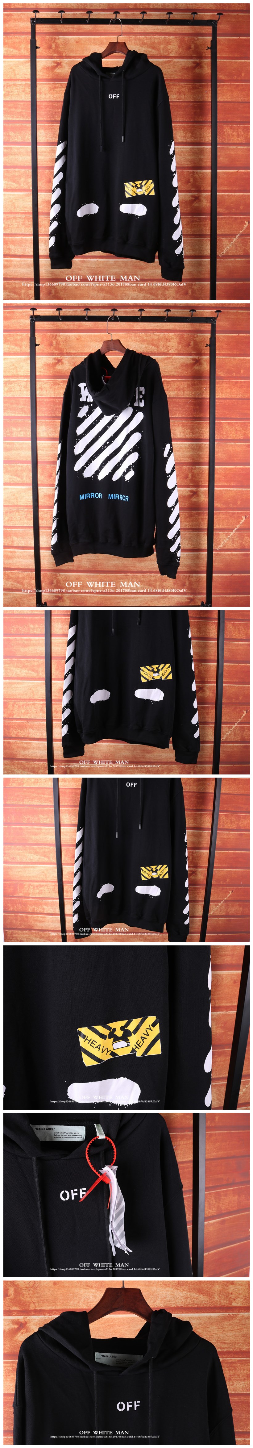 OFF OWF WHITE thương hiệu thủy triều graffiti giật gân hổ cơ bản trùm đầu trùm đầu áo len OW nam áo hoodie nam cao cấp