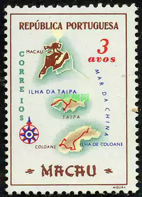 (Yipin Postal Garden)Macao 1956 Special Stamps Special 2 Map stamps 3a New tickets are randomly shipped