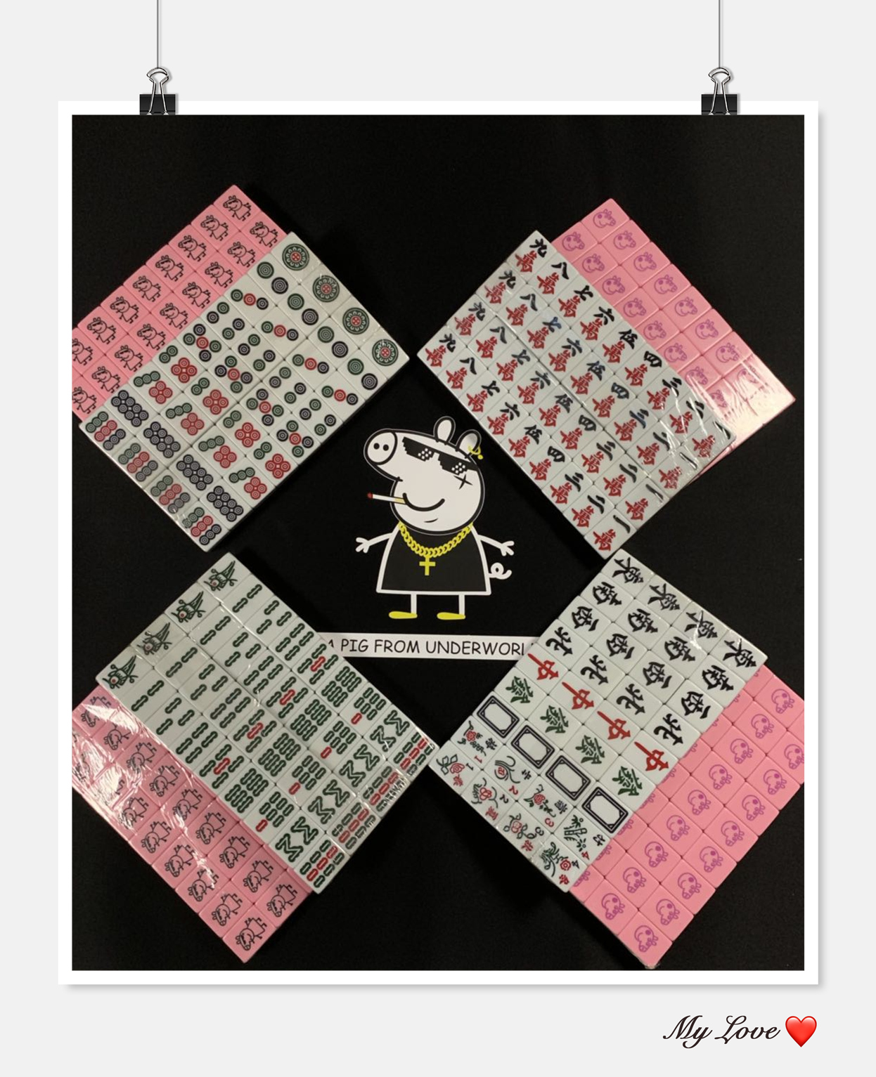 Thương hiệu Peggy Mahjong Người xã hội heo đất rung động cùng một đoạn Mahjong Trang chủ còng tay phim hoạt hình lớn và nhỏ có thể được tùy chỉnh - Các lớp học Mạt chược / Cờ vua / giáo dục mua cờ vua