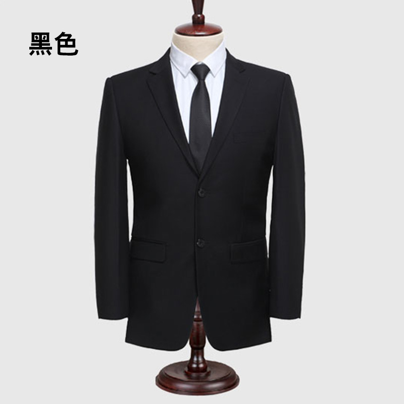 Bộ đồ vest nam bốn mùa Phiên bản Hàn Quốc của công việc thường ngày làm việc chuyên nghiệp hai mảnh màu xanh và đen mới trung niên áo len nam