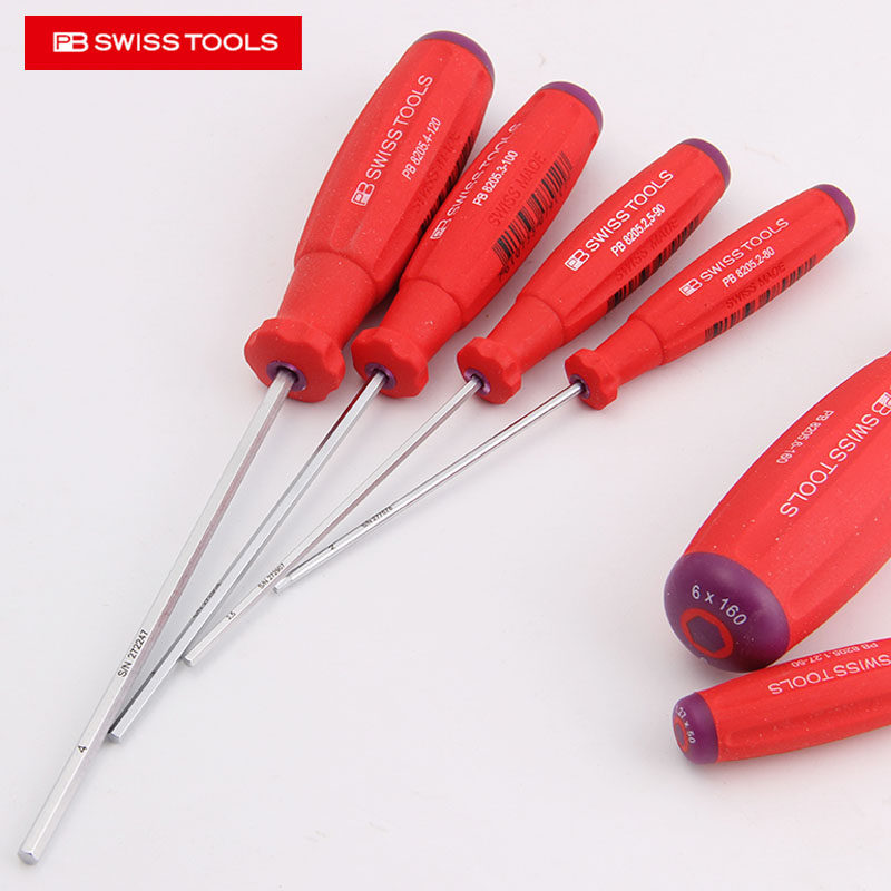 Swiss PB Inner Hexagon Screwdriver Imports Inner Hexagon Ball Head Lengthened Straight Shank Inner Hexagon Wrench 8205 Series